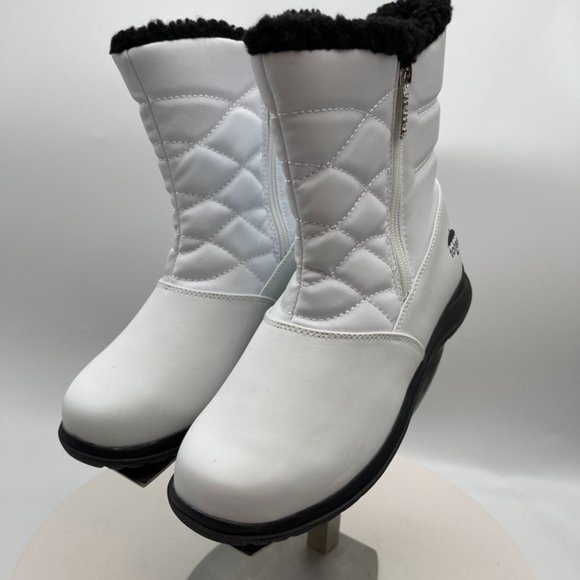 Totes Womens Boots Winter Snow Waterproof Babbie Microfiber Quilted - Picture 3 of 11